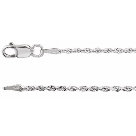Sterling Silver 1.3 Mm Diamond-cut Rope 18' Chain