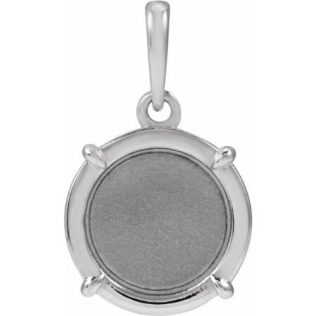 Platinum Engravable Round Pendant
