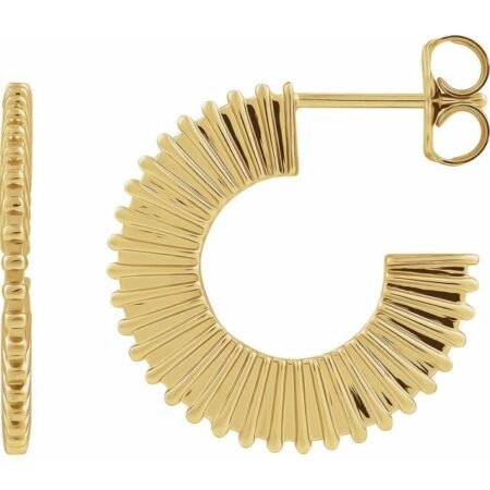 14k Yellow Starburst 19 Mm Hoop Earring