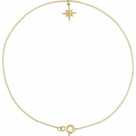 14k Yellow Star 9' Anklet