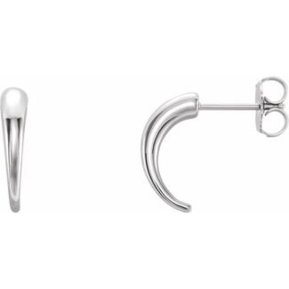 Sterling Silver J-hoop Earrings