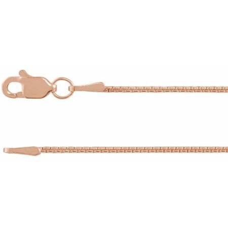 14k Rose 1 Mm Rounded Box 18' Chain