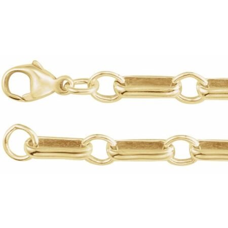 14k Yellow Gold-filled 6 Mm Paperclip-style 7' Chain