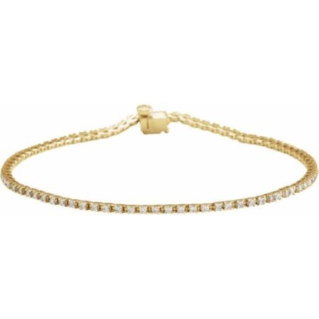 14k Yellow 1 Ctw Lab-grown Diamond Line 7 1/4' Bracelet