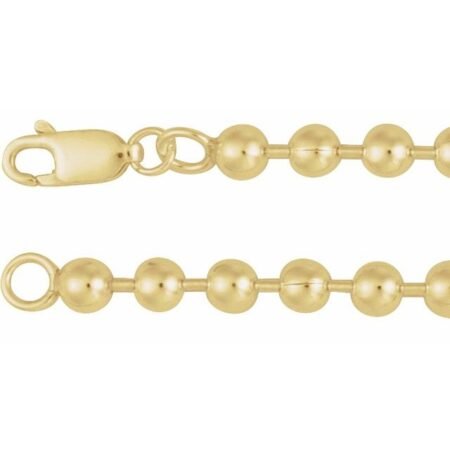 14k Yellow Gold-filled 4.1 Mm Bead 7' Chain