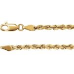 14k Yellow 2.8 Mm Diamond-cut Rope 7' Chain