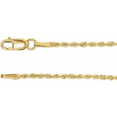 14k Yellow 1.5 Mm Rope 18' Chain