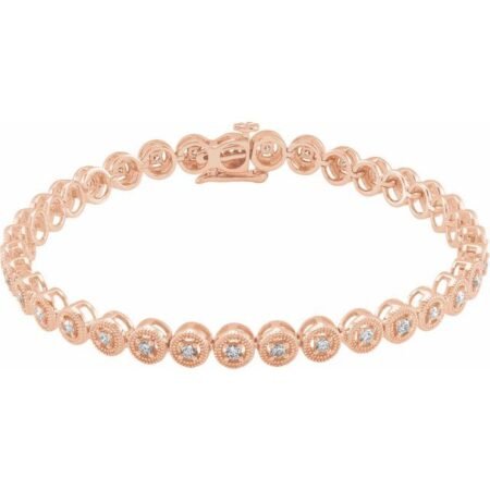 14k Rose 1 Ctw Natural Diamond 7' Bracelet
