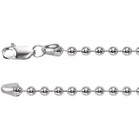 Sterling Silver 3 Mm Hollow Bead 7' Chain