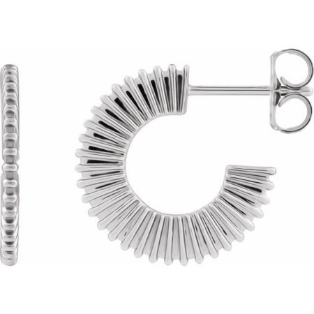 Platinum Starburst 16 Mm Hoop Earring