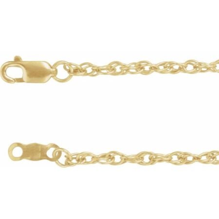 18k Yellow 2 Mm Rope 16' Chain