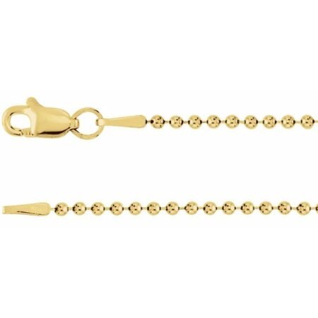 14k Yellow 1.5 Mm Hollow Bead 16' Chain