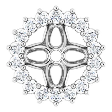 Platinum 1/8 Ctw Diamond Earring Jackets