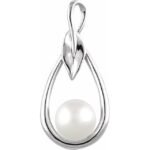 14k White Cultured White Freshwater Pearl Pendant