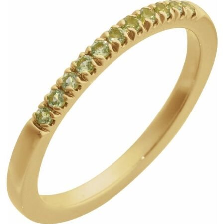 14k Yellow Natural Peridot Stackable Ring