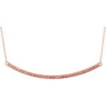 14k Rose Natural Pink Sapphire Bar 16-18' Necklace