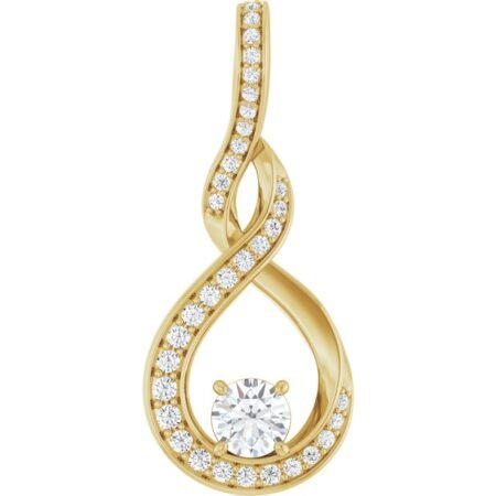 14k Yellow 3/8 Ctw Natural Diamond Pendant