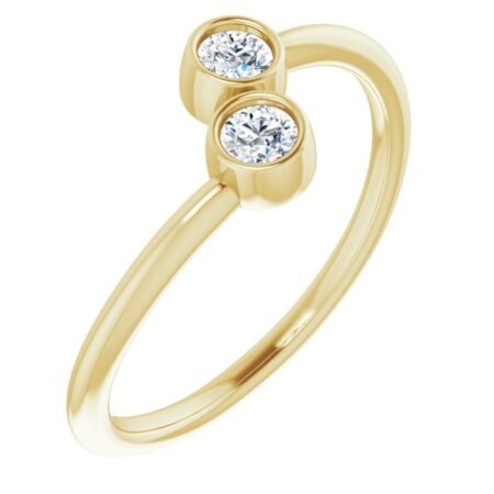 14k Yellow 1/5 Ctw Natural Diamond Two-stone Ring