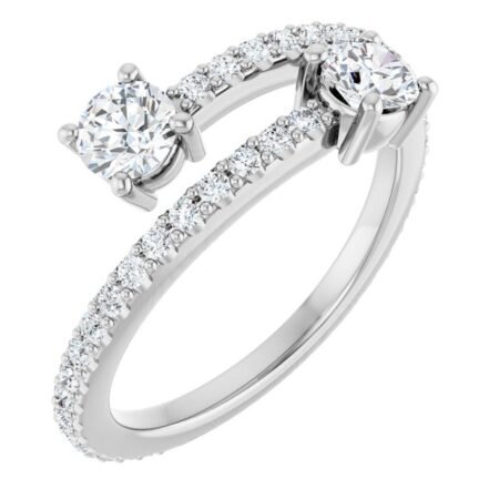 14k White 7/8 Ctw Lab-grown Diamond Ring