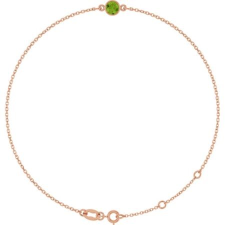 14k Rose Natural Peridot 6 1/2-7 1/2' Bracelet
