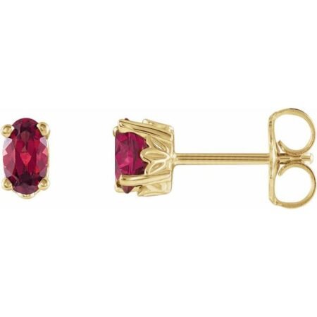 14k Yellow Natural Mozambique Garnet Earrings
