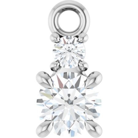 14k White 1/4 Ctw Natural Diamond Dangle