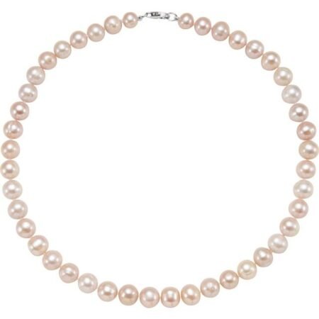 Sterling Silver Cultured Pink Freshwater Pearl 18' Necklace