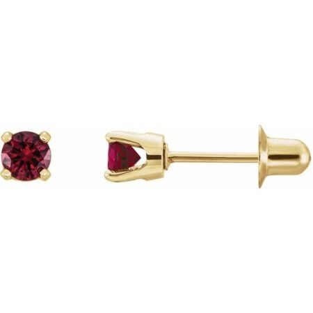 14k Yellow Natural Mozambique Garnet Earrings