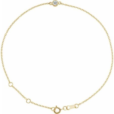 14k Yellow 1/10 Ct Natural Diamond 6 1/2-7 1/2' Bracelet