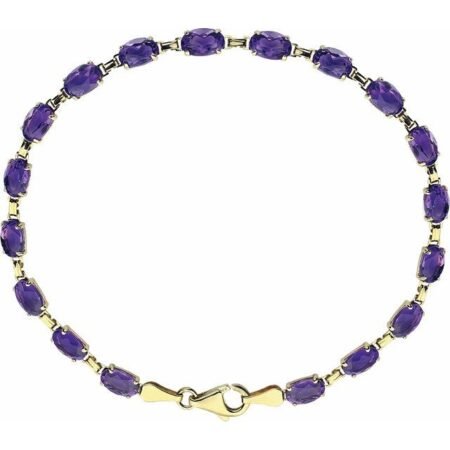 14k Yellow Natural Amethyst 7.25' Bracelet