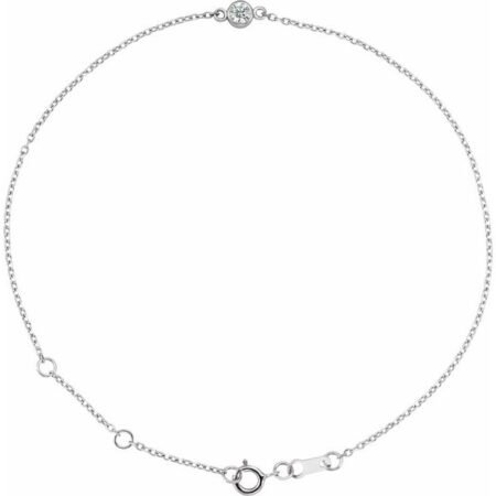 Platinum 1/10 Ct Natural Diamond 6 1/2-7 1/2' Bracelet