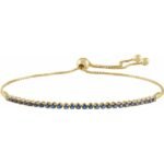 14k Yellow Natural Blue Sapphire Adjustable 9 1/2' Bolo Bracelet