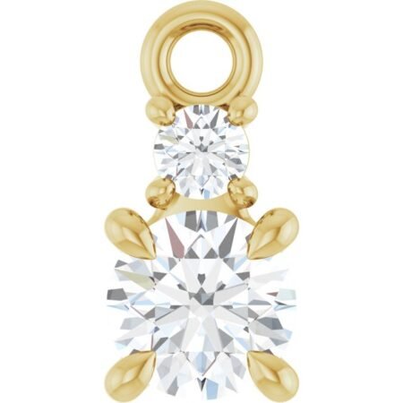 14k Yellow 1/4 Ctw Natural Diamond Dangle