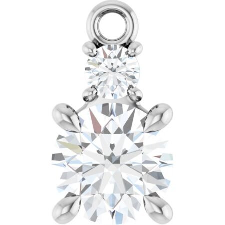 14k White 7/8 Ctw Lab-grown Diamond Dangle