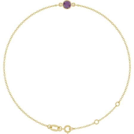 14k Yellow Lab-grown Alexandrite 6 1/2-7 1/2' Bracelet