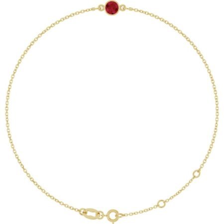 14k Yellow Natural Ruby 6 1/2-7 1/2' Bracelet