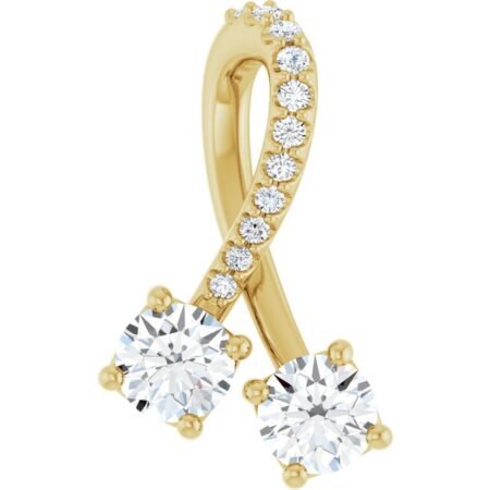 14k Yellow 1/2 Ctw Natural Diamond Pendant