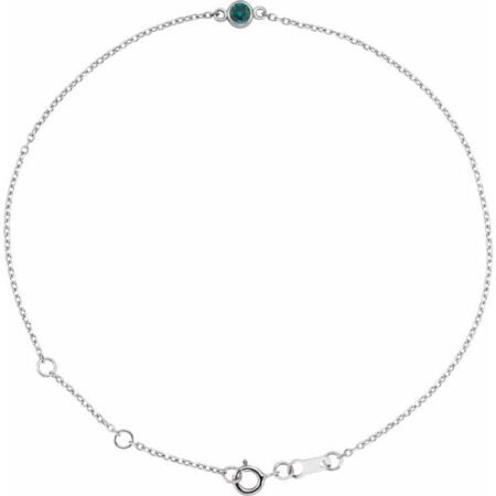 Platinum Lab-grown Alexandrite Bezel-set Solitaire 6 1/2-7 1/2' Bracelet