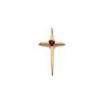 14k Yellow Natural Ruby Cross Pendant