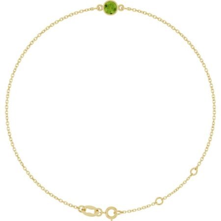 14k Yellow Natural Peridot 6 1/2-7 1/2' Bracelet