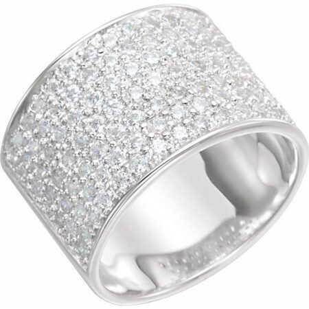 Sterling Silver Imitation White Cubic Zirconia Micro Pavé-style Ring
