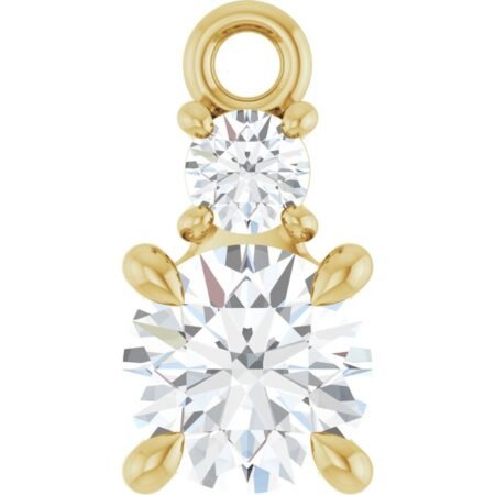 14k Yellow 1/2 Ctw Natural Diamond Dangle