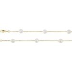 14k Yellow Cultured White Freshwater Pearl 14-station 18' Necklace