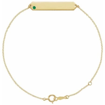 14k Yellow Natural Emerald Geometric 7-8' Bracelet