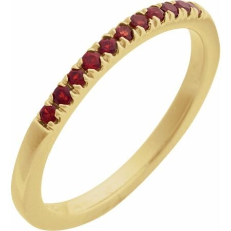 14k Yellow Natural Mozambique Garnet Stackable Ring