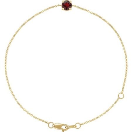 14k Yellow Natural Mozambique Garnet  6 1/2-7-1/2' Bracelet