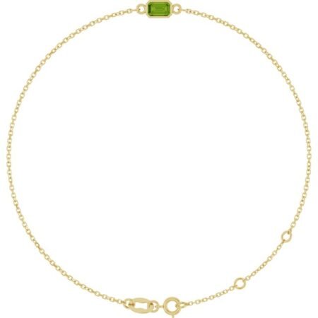 14k Yellow Natural Peridot 6 1/2-7 1/2' Bracelet