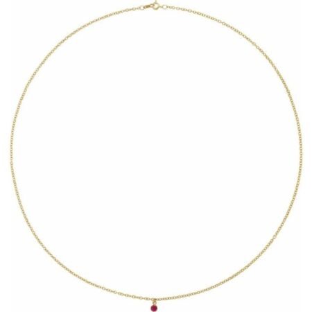 14k Yellow Natural Ruby 16' Necklace