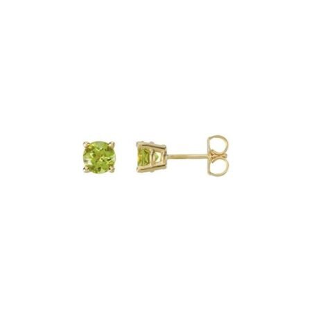 14k Yellow 5 Mm Natural Peridot Earrings
