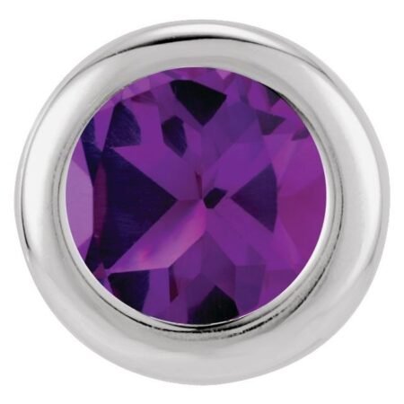 14k White 6 Mm Imitation Amethyst Pendant